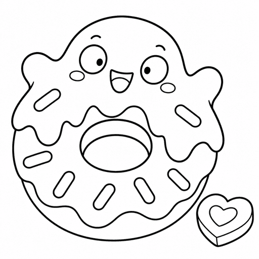 Ghost Sprinkle Donut coloring picture