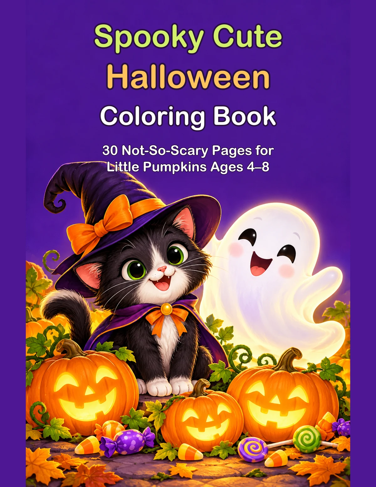 Cover of the Spooky Cute Halloween Coloring Book